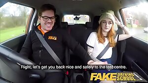 Fake Driving School Slim steaming redhead minx fucks better then she drives