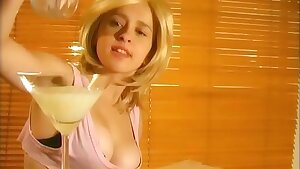 Blonde busty gf swallows 22 fountains of cum: Homemake Gokkun Bukkake & Anal