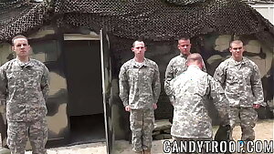 Military men having ass pounding four way orgy