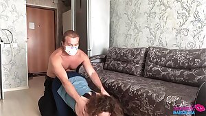 Dark haired Blowjob and Pussy Fucking after Instructing - Jism in Mouth
