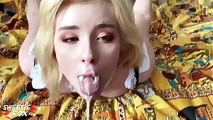 Horny College girl Deepthroad and Cum in Gullet POV after College